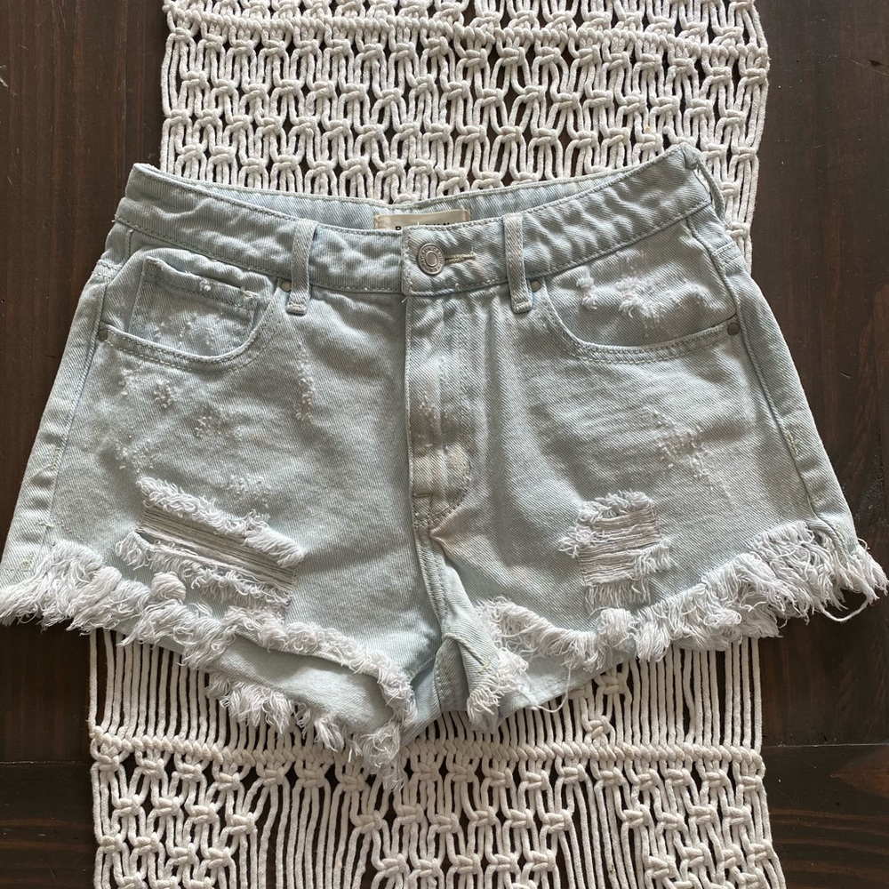 Pac Sun high rise distressed short jean shorts